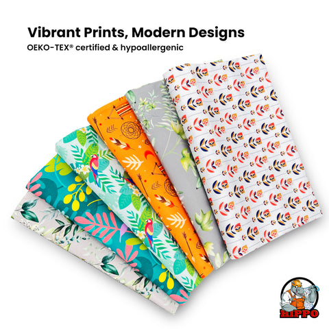 HIPPO Printed Cushion 100% Solution Dyed Polyester Waterproof UV Protected Prints & Anti Stain with Polyfillers