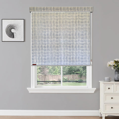 HIPPO Printed Semi Blackout Indoor Roller Blinds for Windows Sun & UV Protection Corded Roll Up & Down Blind for Home Office Cafes
