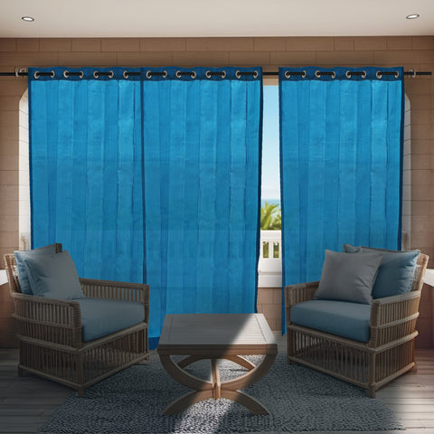 HIPPO 90% Sun Blocking Outdoor Balcony Eyelet Curtains (Pack of 2)