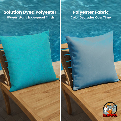 HIPPO Premium Outdoor Cushion 100% Solution Dyed Polyester Herringbone Weave Waterproof & Antifungal with Polyfillers