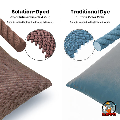 HIPPO Outdoor Premium Waterproof Cushion Cover 100% Solution Dyed Polyester Herringbone Weave Anti-Stain & Antifungal
