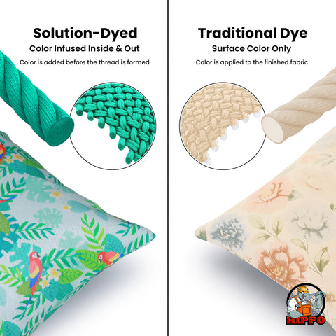 HIPPO Printed Cushion 100% Solution Dyed Polyester Waterproof UV Protected Prints & Anti Stain with Polyfillers