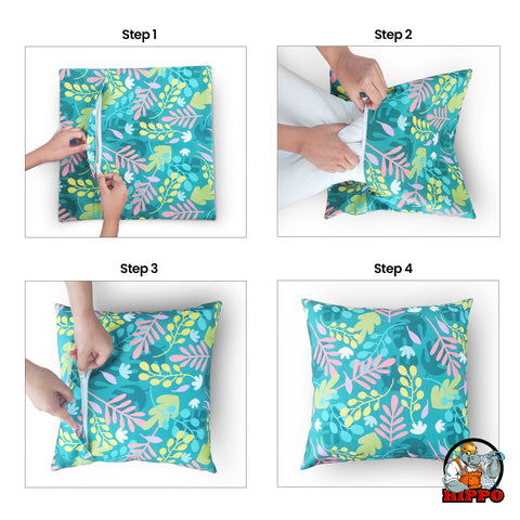 HIPPO Printed Cushion 100% Solution Dyed Polyester Waterproof UV Protected Prints & Anti Stain with Polyfillers