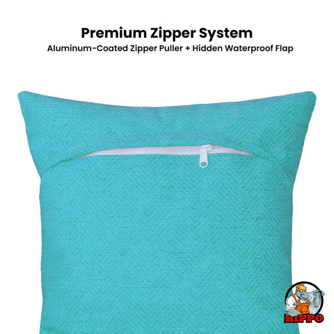HIPPO Premium Outdoor Cushion 100% Solution Dyed Polyester Herringbone Weave Waterproof & Antifungal with Polyfillers