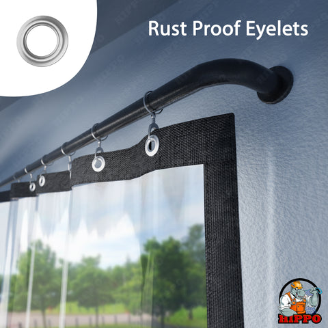 HIPPO Premium Outdoor Transparent PVC Waterproof All Season Curtain With Rust-Proof Eyelet for Balcony, AC, Dust & Wind Protection  || (Pack of 1 )