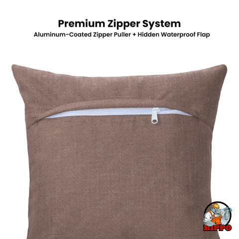 HIPPO Outdoor Premium Waterproof Cushion Cover 100% Solution Dyed Polyester Herringbone Weave Anti-Stain & Antifungal