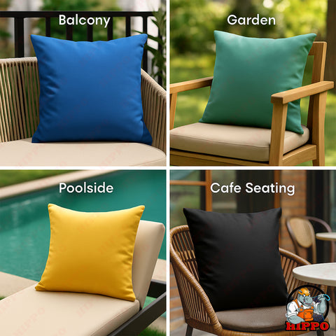 HIPPO Polyester Outdoor Balcony Garden Cushion Cover 100% Waterproof for Lawn Farmhouse Chair Swing Bench UV Resistance