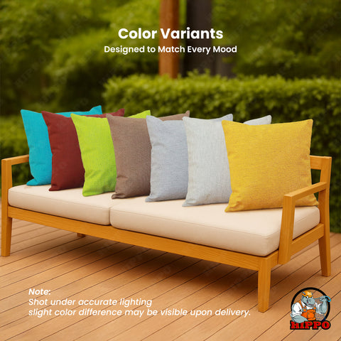 HIPPO Premium Outdoor Cushion 100% Solution Dyed Polyester Herringbone Weave Waterproof & Antifungal with Polyfillers
