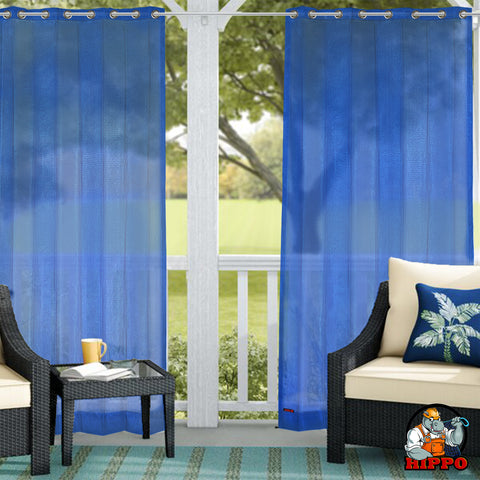HIPPO 90% Sun Blocking Outdoor Balcony Eyelet Curtains (Pack of 2)