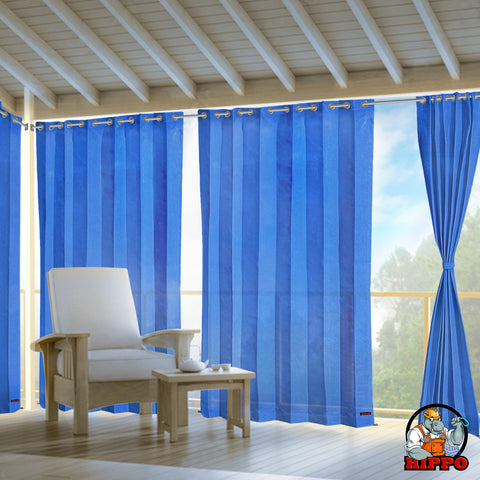 HIPPO 90% Sun Blocking Outdoor Balcony Eyelet Curtains (Pack of 2)