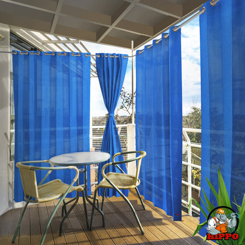 HIPPO 90% Sun Blocking Outdoor Balcony Eyelet Curtains (Pack of 2)