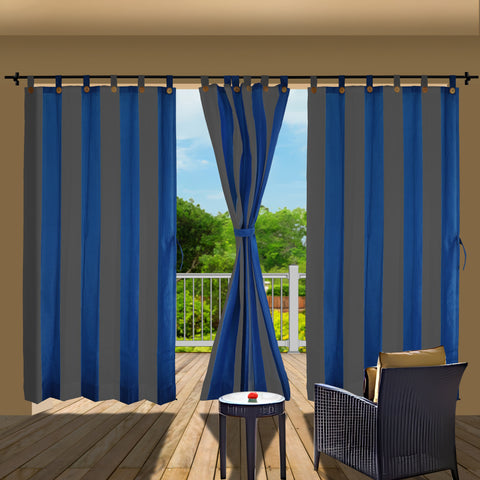 HIPPO Outdoor Stripe 180 GSM Sun Blocking Balcony Eyelet/Grommet Curtain Sun Protection, Light Filtering for Garden Patio