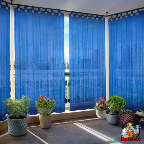 HIPPO 90% Sun Blocking Outdoor Balcony Loop Curtains (Pack of 2)