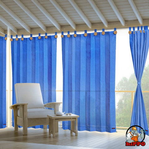 HIPPO 90% Sun Blocking Outdoor Balcony Loop Curtains (Pack of 2)