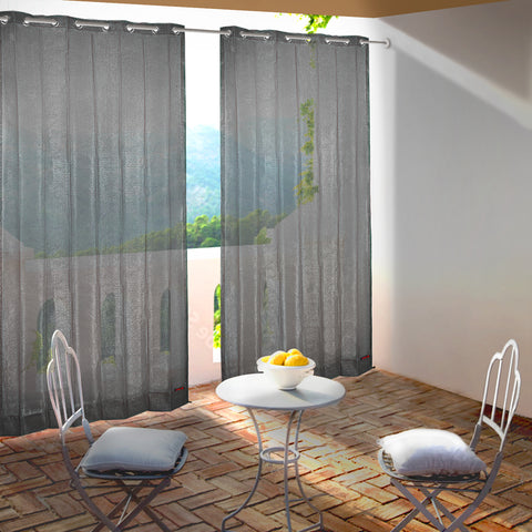 HIPPO 90% Sun Blocking Outdoor Balcony Eyelet Curtains (Pack of 2)