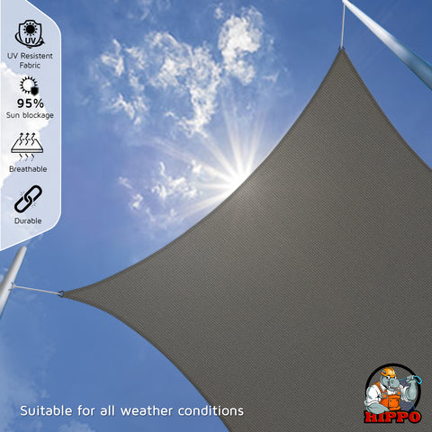 HIPPO 230 GSM Desert-Storm Rectangle Sun Shade Sail