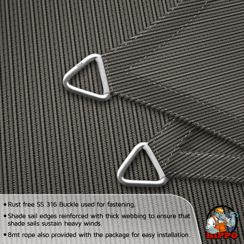 HIPPO 230 GSM Desert-Storm Rectangle Sun Shade Sail