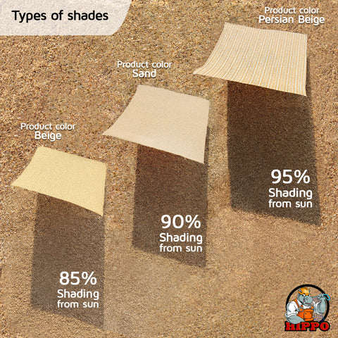 HIPPO 230 GSM Desert-Storm Rectangle Sun Shade Sail