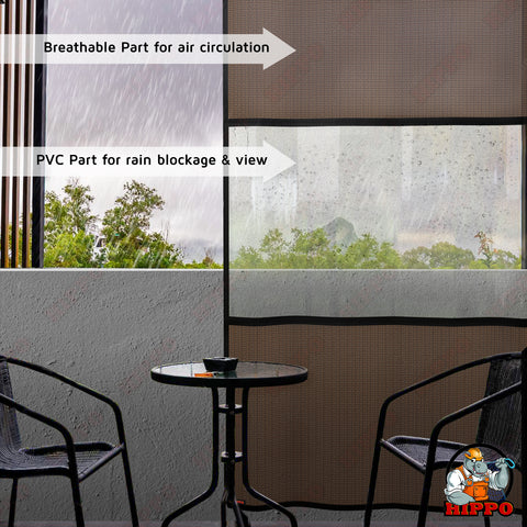 HIPPO HDPE & PVC See Through Outdoor Curtain