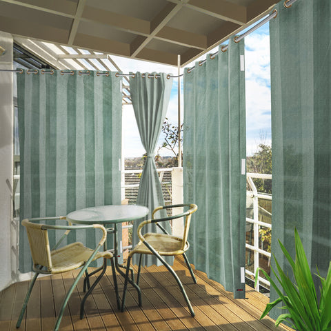 HIPPO 95% Sun Blocking Outdoor Balcony Eyelet Curtains (Pack of 2)