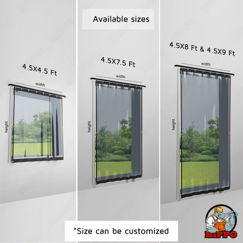 HIPPO Waterproof Transparent Outdoor Curtain Pack of 1