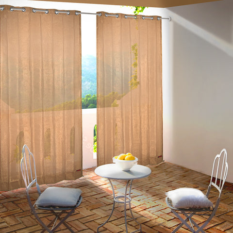 HIPPO 90% Sun Blocking Outdoor Balcony Eyelet Curtains (Pack of 2)